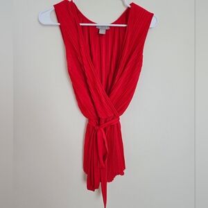 H&M Bold Red Pleated Top